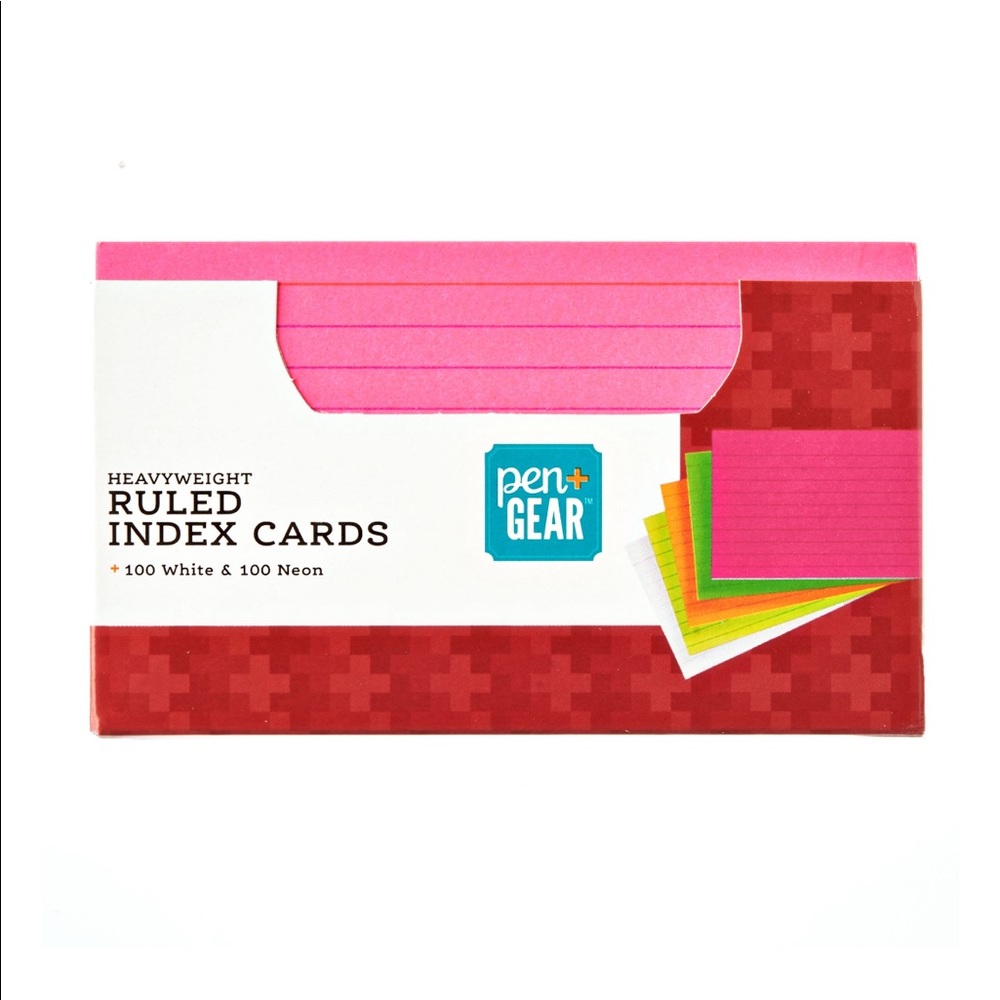 Pen+Gear 200 Heavyweight 3x5” Colorful Ruled Index Cards NWT